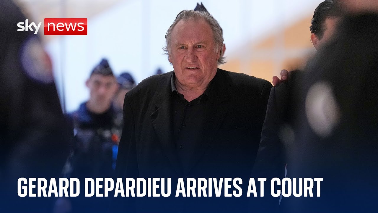 French actor Gerard Depardieu arrives at court for sexual assault trial