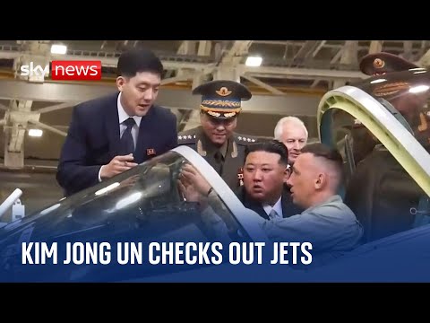 Kim Jong Un checks out fighter jets during tour of Russian aircraft factory