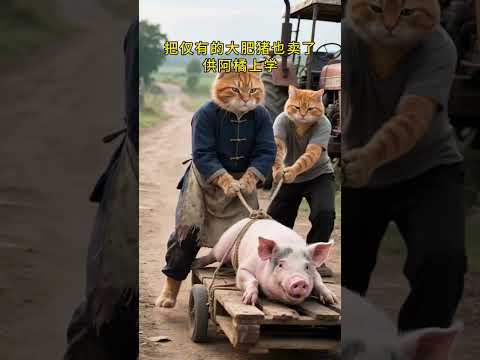 猫の動画サムネイル - 阿橘考上城里最好的中学，家里却没有钱供他读书，阿橘自己出去打工挣钱凑学费，爷爷心疼不已，卖掉家里的口粮和大肥猪供阿橘上学！#shorts #猫 #ai