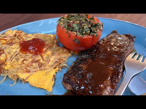 How to Make Steak and Hash Brown Eggs with Broiled Tomatoes | BLD Meal | Rachael Ray