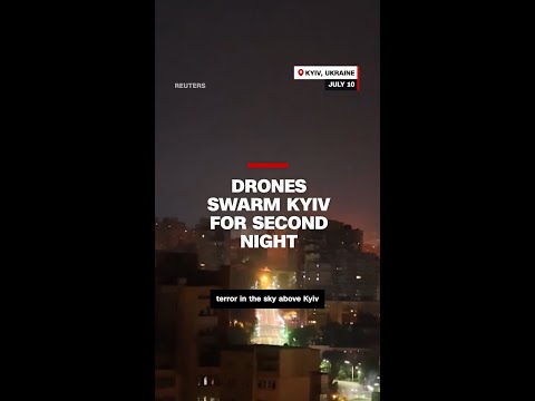 Drones swarm Kyiv for second night