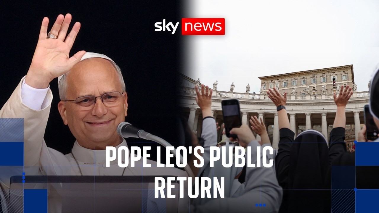 Pope Leo makes first public appearance after lung cancer surgery
