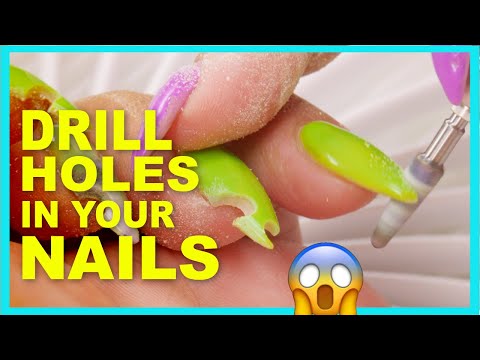 Drill Holes In Your Nails! Fill With Gel Design
