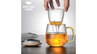 Pratinjau video produk One Two Cups Gelas Cangkir Teh Tea Cup Mug with Infuser Filter 320ml - C225
