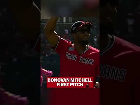 Cleveland Cavaliers guard Donovan Mitchell threw out the first pitch ahead of ALCS Game 3 🔥