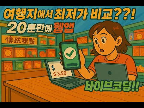 [바이브 코딩] 여행지에서 제품 가격 비교 및 구매처 알려주는 웹앱을 20분만에 개발완료