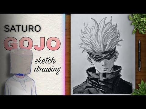 Saturo Gojo anime drawing. #jujutsukaisen #gojo #drawing #anime 