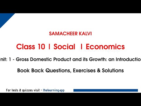 Gross Domestic Product & its Growth Answers | Unit 1 | Class 10 | Economics | Social | Samacheer