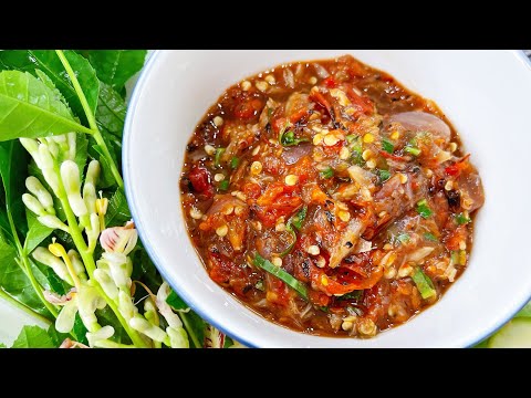 วิธีทำแจ่วปลาร้าพริกสด อาหารอีสาน สูตรนี้แซ่บเลียถ ้วย / Chili