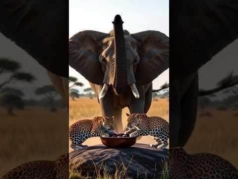 Leopards eating elephant lunch #shorts #shortsfeed #shortvideo #wildlife