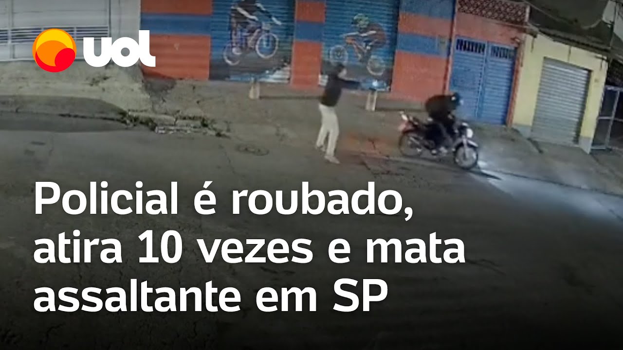 Policial à paisana é roubado, atira 10 vezes e mata assaltante em SP; vídeo mostra momento