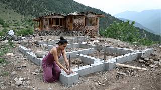 Woman Builds Off-Grid Villa in the Mountains in 210 Days | Start to Finish by @WildNovels