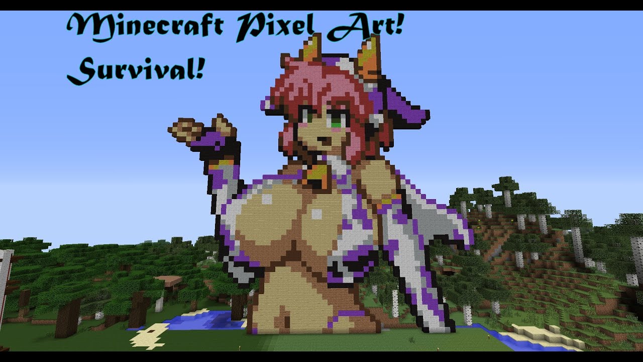 Minecraft Pixel Art Time Lapse Survival Sexy Girl Youtube