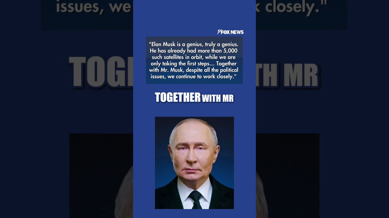 Putin PRAISES Elon Musk as a 'GENIUS' #shorts #World #ElonMusk #Putin #Russia