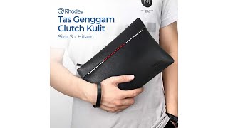 Pratinjau video produk Rhodey Tas Genggam Dompet Kulit Clutch Bag Size Small - HB-005