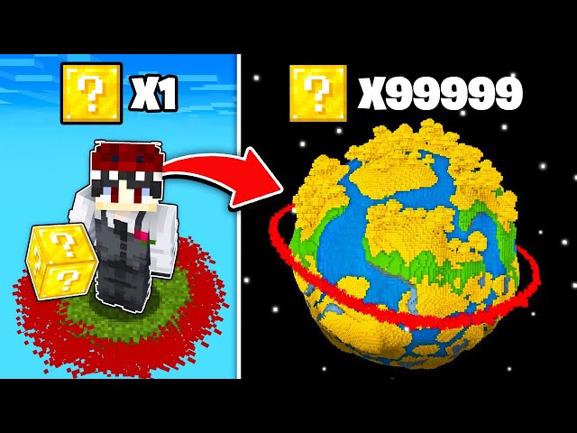 ماين كرافت ولكن بلوكات الحظ = حجم العالم !🔥😱