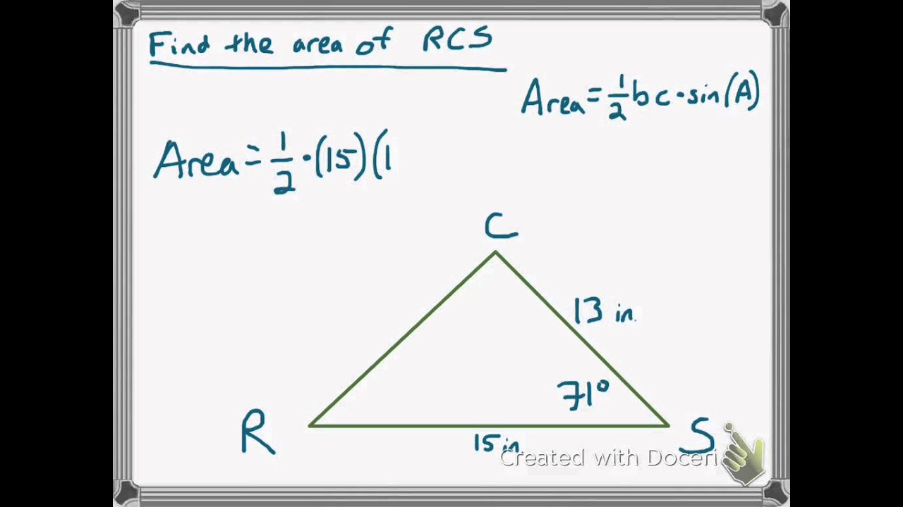 04 Example Of Finding Triangle Area Using Trig Youtube 9342