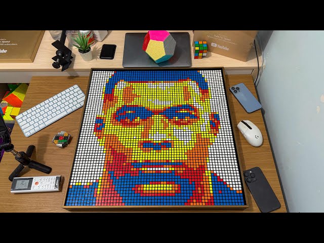 Making Mbappe ⚽️ in 400 Rubik's Cubes