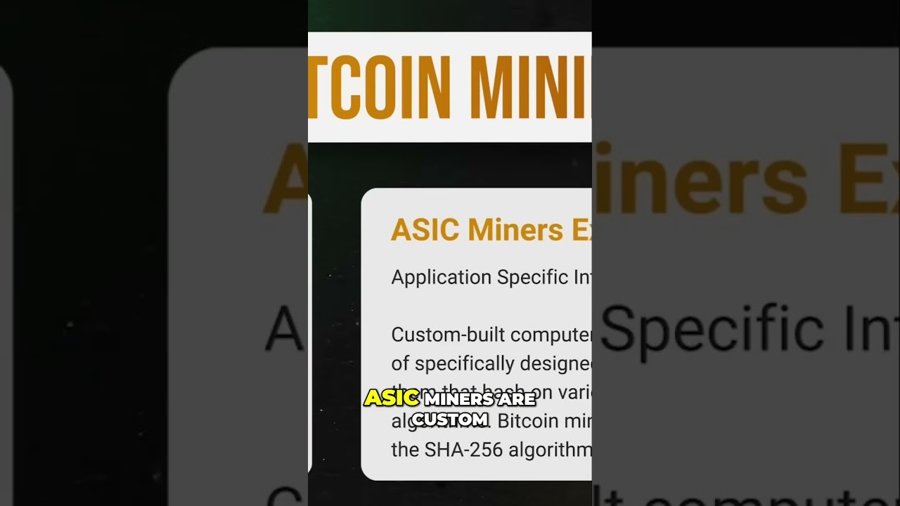 ASIC Miners: Purpose-Built Machines to Mine Cryptocurrency Explained shorts