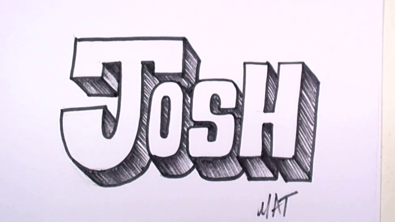 Graffiti Writing Josh Name Design 31 In 50 Names Promotion YouTube