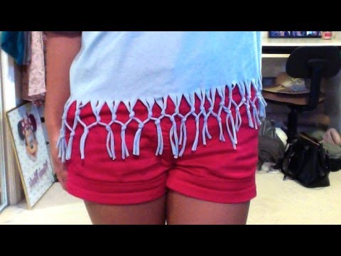 how to cut a tie dye shirt fringe