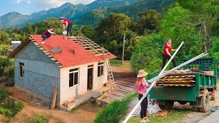 Using Truck to Transport Materials and Help Sister Roof a New House | Tieu Hue Daily