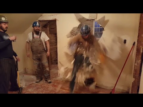 Upload mp3 to YouTube and audio cutter for Construction Worker Breaks through Wall download from Youtube