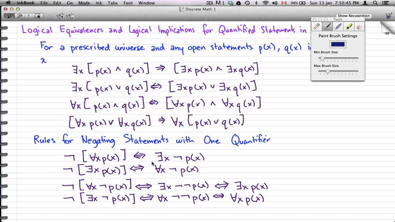 Discrete Math 1 Tutorial 41 Quantifiers Negation And Examples