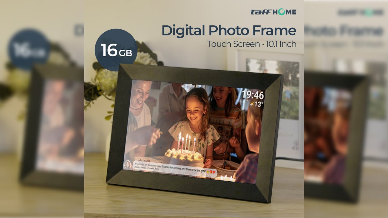 Pratinjau video produk TaffHOME Frameo Digital Photo Frame Bingkai Foto Touch 10.1 Inch 16GB - XY-10