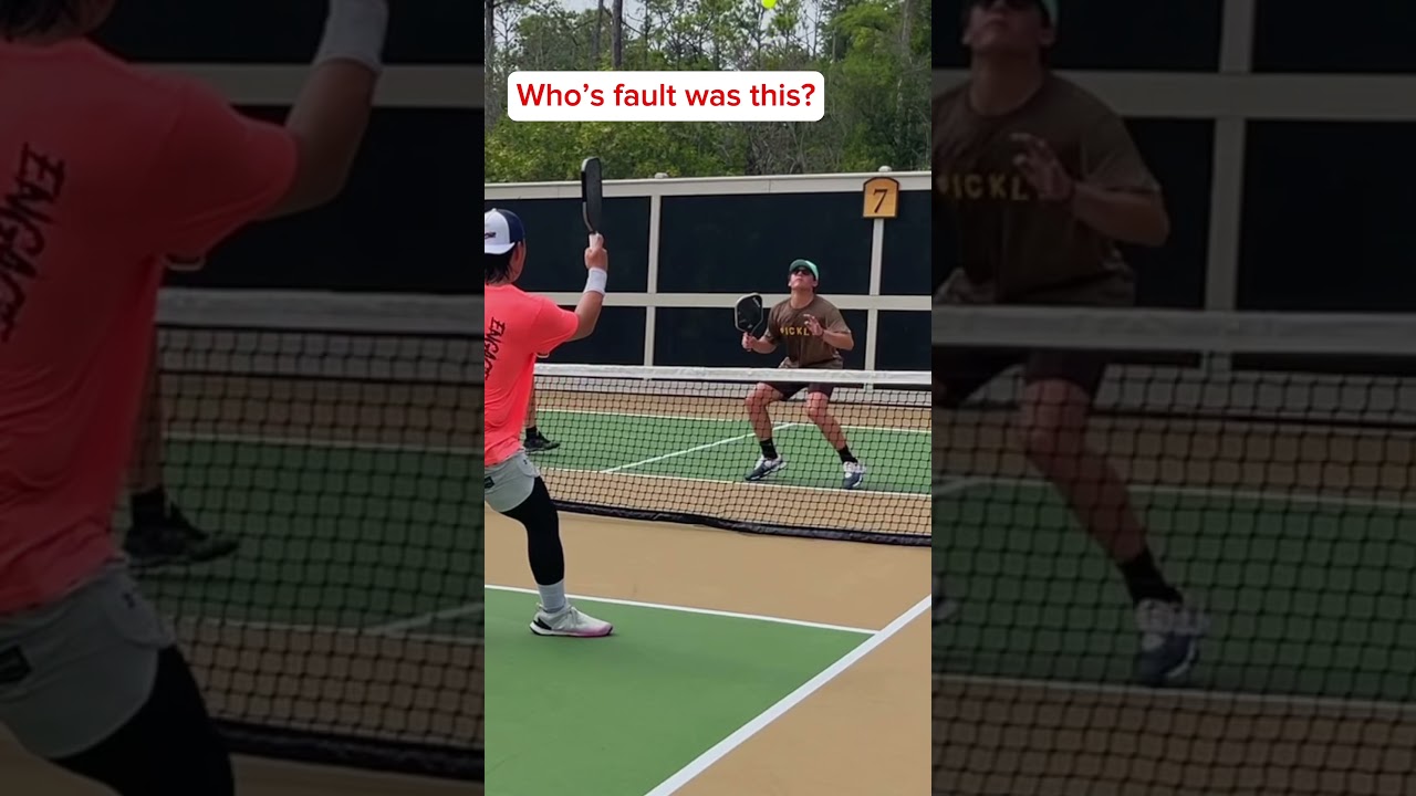 Whose fault is this? #pickleball #pickleballstrategy #pickleballtips