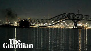 Moment bridge collapses in Baltimore after cargo ship collision