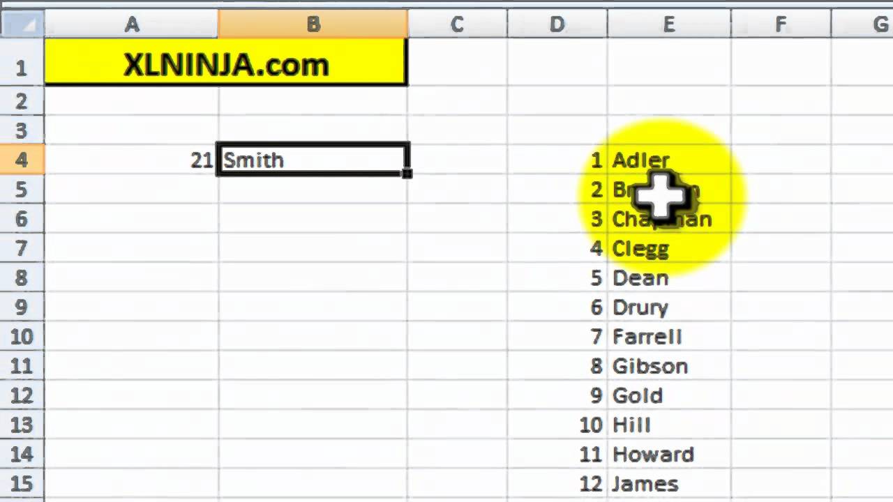 Random Name List Generator Excel