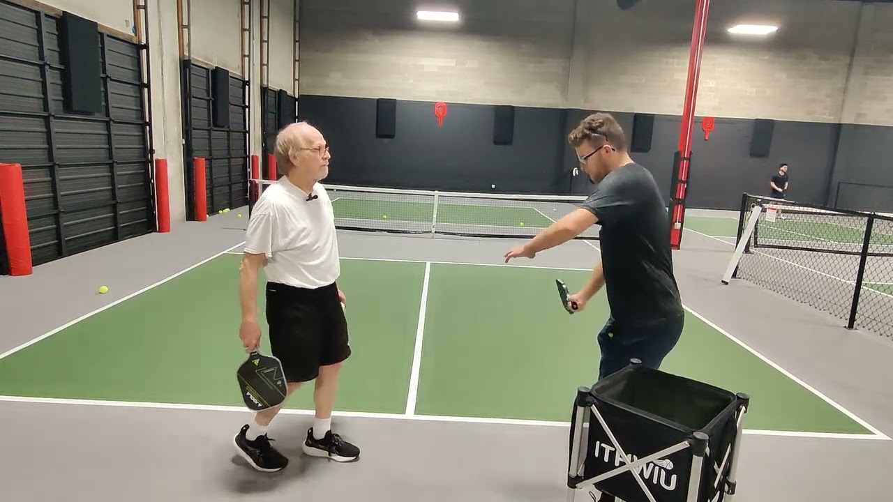 Pickleball 3.0 Man Serves with a Pro