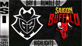 G2 vs SGB Highlights | MSI 2022 Day 8 Rumble Stage D2 | G2 Esports vs Saigon Buffalo Esports