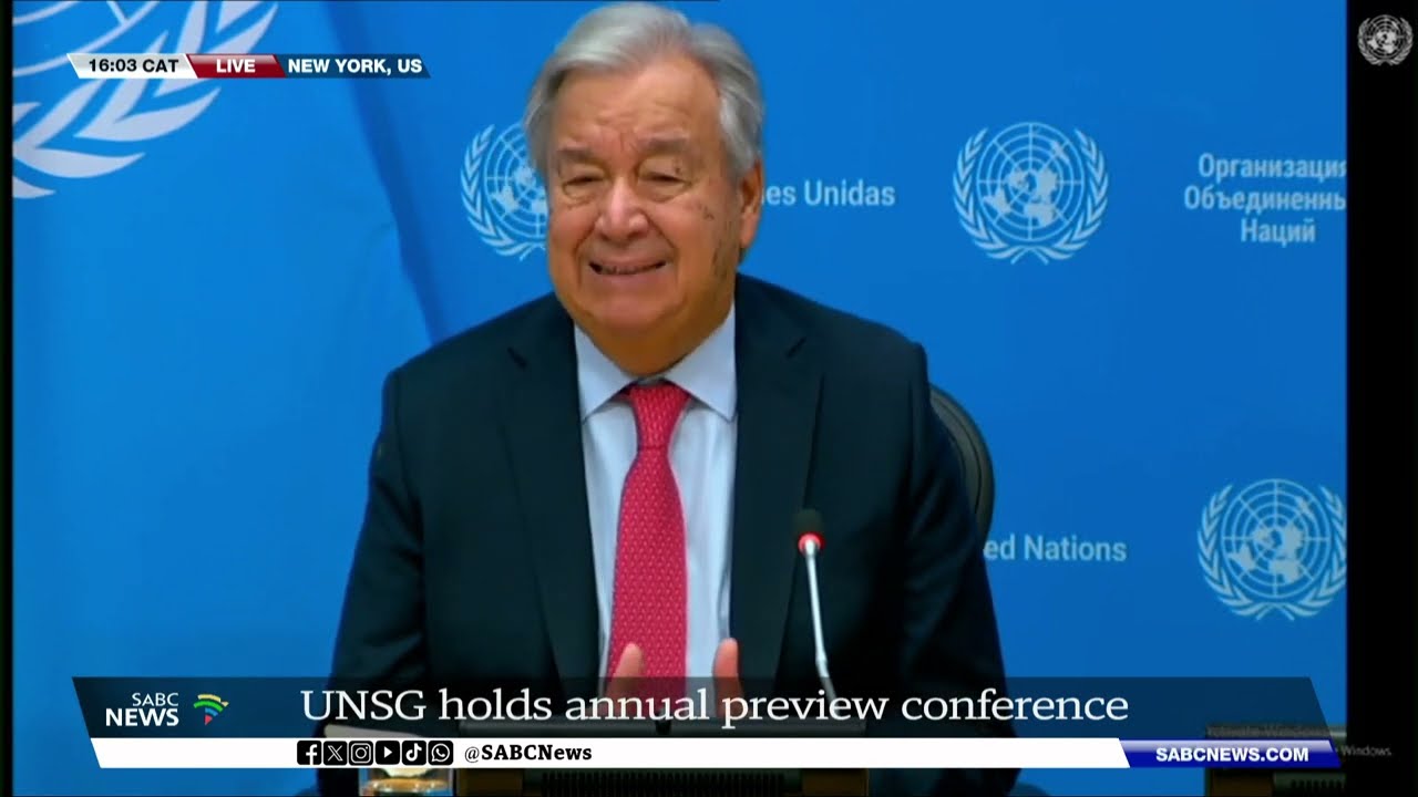 UNSG Antonio Guterres gives an annual preview press conference