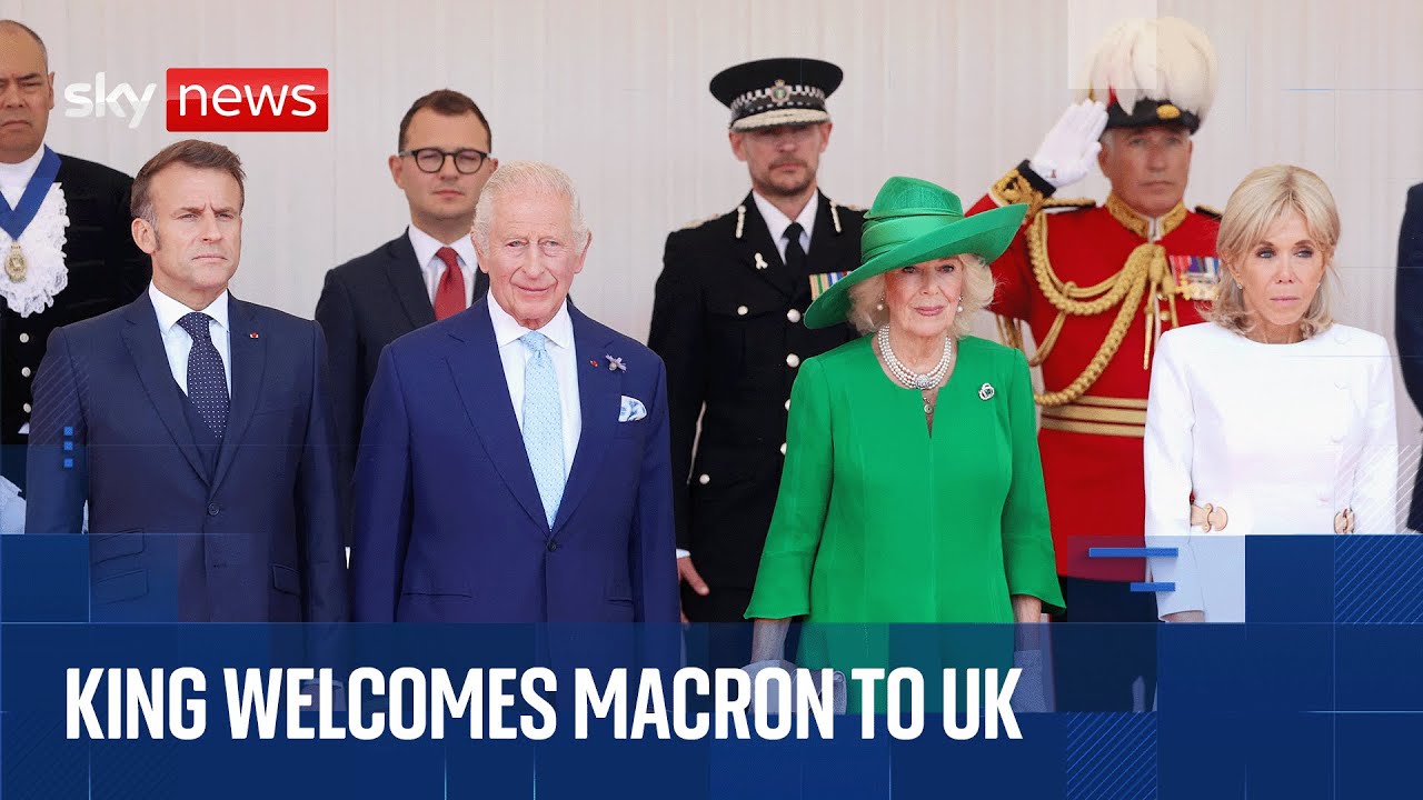 King Charles welcomes French president Emmanuel Macron to the UK for a state visit