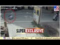 CCTV footage: Car collides with bike, crashes into hotel in Hyderabad