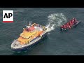 Migrants rescued from the English Channel by boat