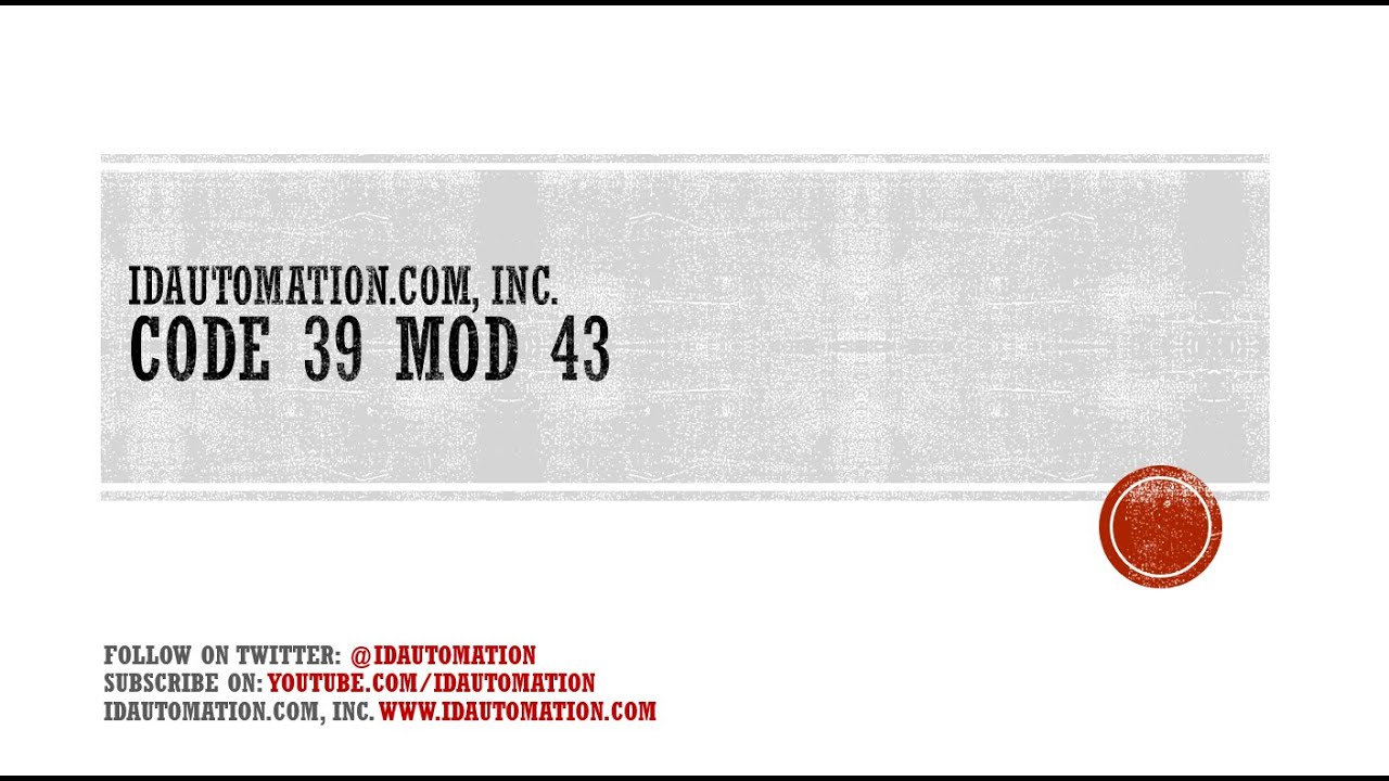Barcode teacher code 39 mod 43 check character youtube