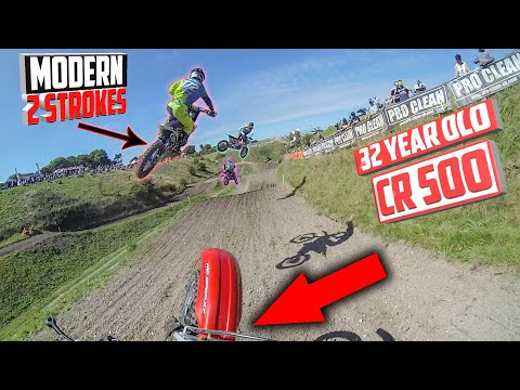 32-Year-Old Honda CR500 in Epic Race vs. Modern Dirt Bikes at Amazing Hillside Track!
