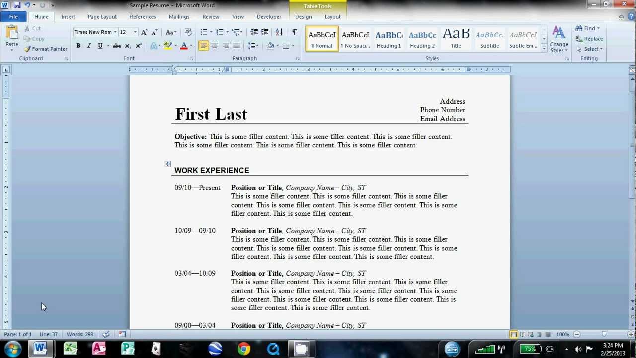 How To Make An Easy Resume In Microsoft Word YouTube