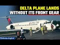 Viral Video: Delta Plane Executes Safe Landing Despite Landing Gear Failure