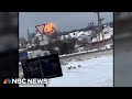 Eyewitness video shows Russian military transport plane crash near Ukraine