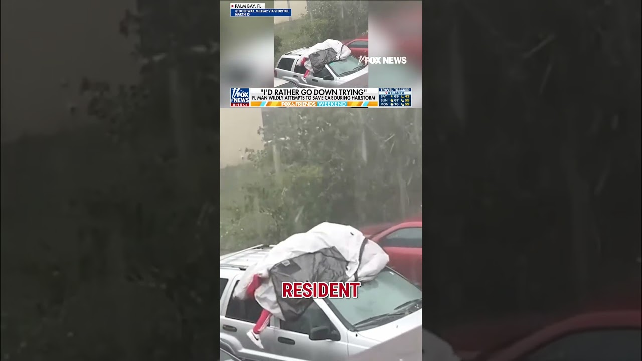 WATCH: Florida man tries to save car during HAILSTORM #foxnews #news #us #fox