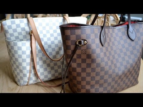Louis Vuitton Totally Azur MM vs Neverfull Damier MM | Handbag Comparison - YouTube