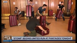 STOMP Performs "Suitcases" by the Hollywood Pantages Theatre Box Office