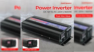 Pratinjau video produk Taffware Power Inverter Mobil Pure Sine Wave DC 12V to AC 220V 1600W - NBQ1600W