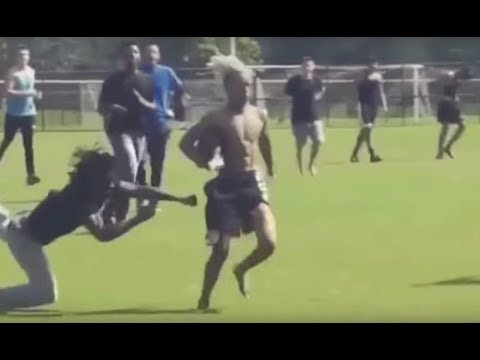 XXXtentacion Football Skills Are INSANE!! Jukes Opponent With Crazy Stiff Arm #AllUrbanCentral
