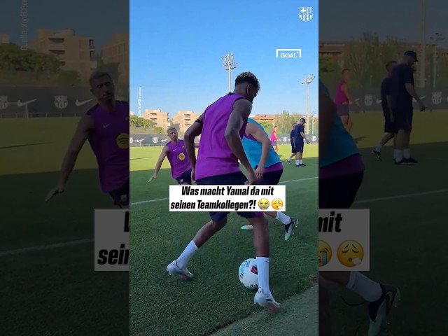Was macht Yamal da mit seinen Teamkollegen?! 🤯🔥 #fcbarcelona