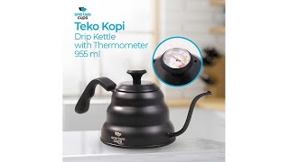 Pratinjau video produk One Two Cups Teko Kopi Leher Angsa Pour Over Drip Kettle Thermometer 955ml - KE4012